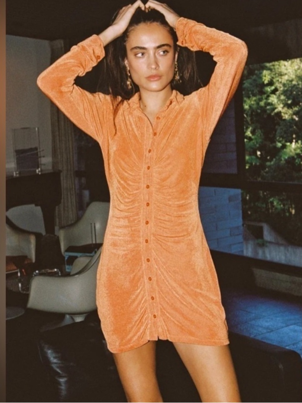 With Jean Andy Dress Burnt Orange Size Medium